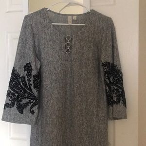 Gray dress with beautiful detail